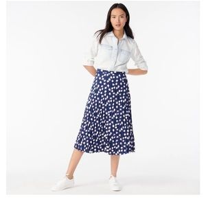 J Crew Pleated Midi Skirt Floral
